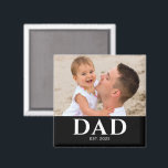 Dad Established Photo Father’s Day  Magneet<br><div class="desc">Personalized Dad Established photo design with classic minimalist typography. This new dad keepsake celebrates the year he became a dad and showcases a favorite family photo. A meaningful reminder of fatherhood and a heartfelt gift for a proud new dad.</div>