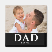 Dad Established Photo Father’s Day  Magneet (Voorkant)