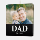 Dad Established Photo Fathers Christmas Keramisch Ornament (Links)