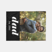 Dad Established Photo Father's Day Fleece Deken (Voorkant (Horizontaal))