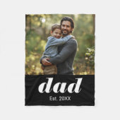 Dad Established Photo Father's Day Fleece Deken (Voorkant)