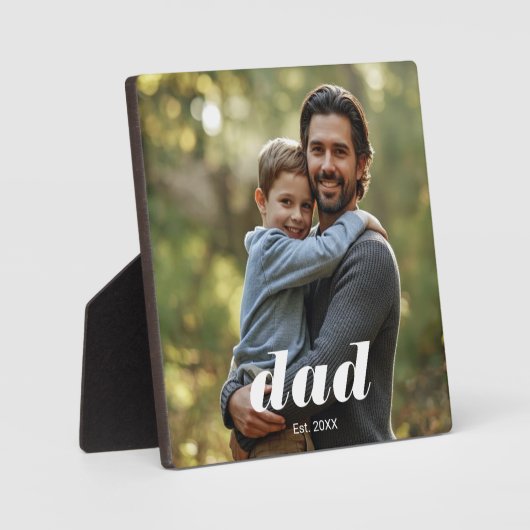 Dad Established Photo Father's Day Fotoplaat (Voorkant)