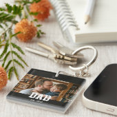 Dad Established Photo Father's Day Gift Sleutelhanger (Voorkant Rechts)