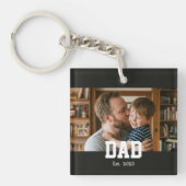 Dad Established Photo Father's Day Gift Sleutelhanger (Voorkant)