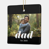 Dad Established Photo Father's Day Keramisch Ornament (Links)