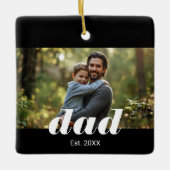 Dad Established Photo Father's Day Keramisch Ornament (Voorkant)
