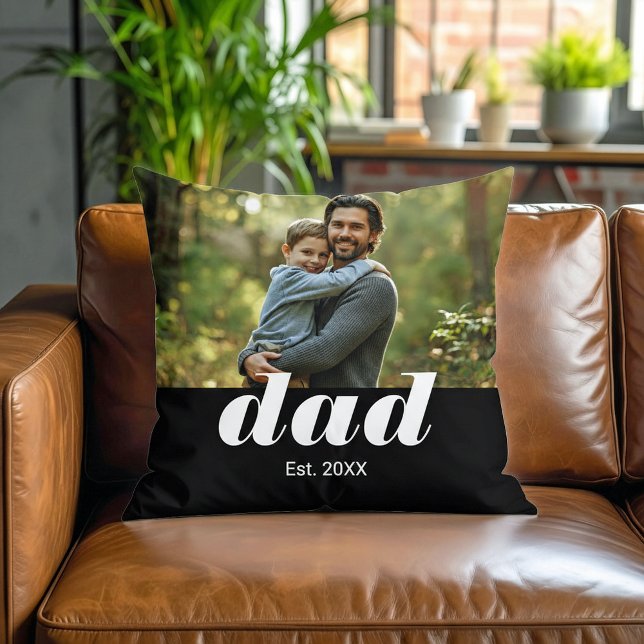 Dad Established Photo Father's Day Kussen (Creator heeft geüpload)