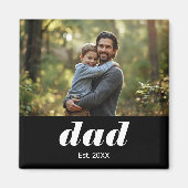Dad Established Photo Father's Day Magneet (Voorkant)