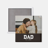 Dad Established Photo Father's Day Magneet (Voorkant / Achterkant)