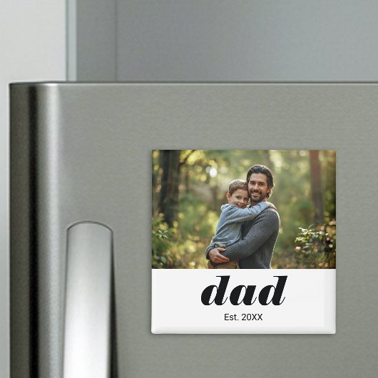 Dad Established Photo Father's Day Magneet