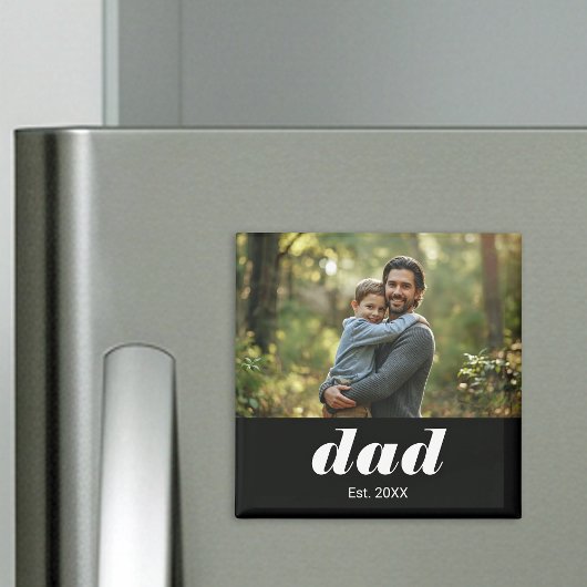 Dad Established Photo Father's Day Magneet