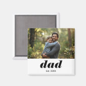 Dad Established Photo Father's Day Magneet (Voorkant / Achterkant)