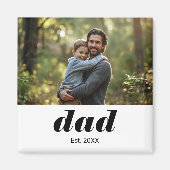 Dad Established Photo Father's Day Magneet (Voorkant)