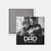 Dad Established Photo Father's Day Magnet (Voorkant / Achterkant)