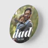 Dad Established Photo Father's Day Ronde Klok (Hoek)