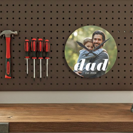 Dad Established Photo Father's Day Ronde Klok