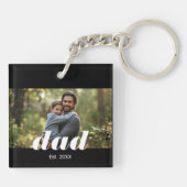 Dad Established Photo Father's Day Sleutelhanger (Achterkant)