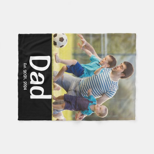 Dad Established Photo  Fleece Deken (Voorkant (Horizontaal))