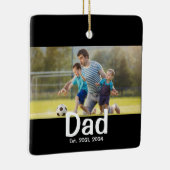 Dad Established Photo Gift  Keramisch Ornament (Rechts)