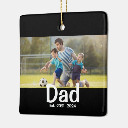 Dad Established Photo Gift  Keramisch Ornament (Links)