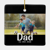 Dad Established Photo Gift  Keramisch Ornament (Achterkant)