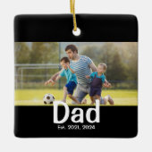 Dad Established Photo Gift Keramisch Ornament (Voorkant)