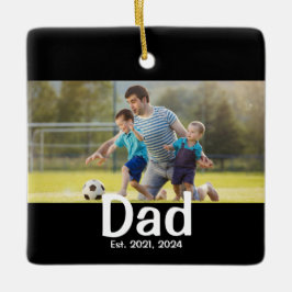 Dad Established Photo Gift Keramisch Ornament