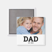 Dad Established Photo Gift Magneet (Voorkant / Achterkant)