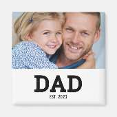 Dad Established Photo Gift Magneet (Voorkant)