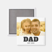 Dad Established Photo Gift Magneet (Voorkant / Achterkant)