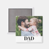  Dad Established Photo Gift Magneet (Voorkant / Achterkant)