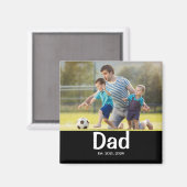 Dad Established Photo Gift Magnet (Voorkant / Achterkant)