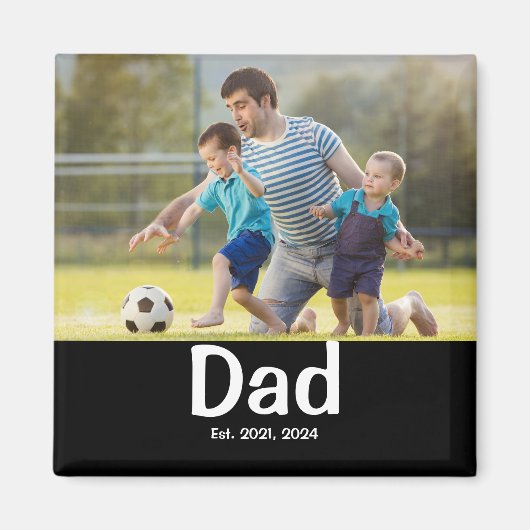 Dad Established Photo Gift Magnet (Voorkant)