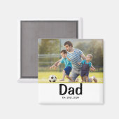 Dad Established Photo Gift Magnet (Voorkant / Achterkant)