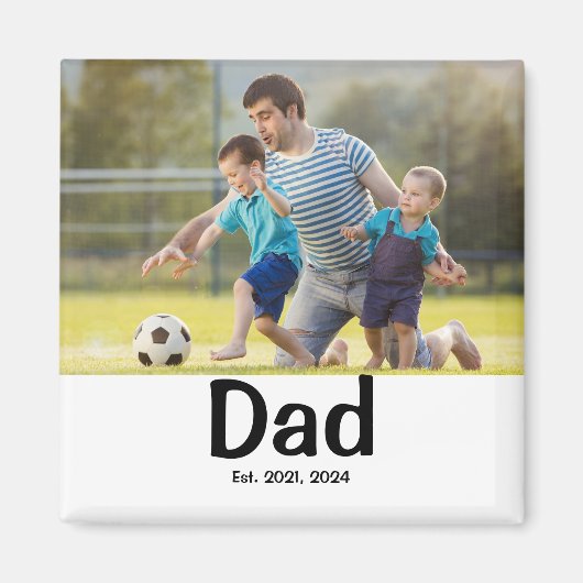 Dad Established Photo Gift Magnet (Voorkant)