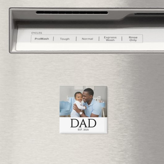 Dad Established Photo Gift Magnet (Insitu (Vaatwasser))