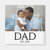 Dad Established Photo Gift Magnet (Voorkant)