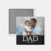 Dad Established Photo Gift Magnet (Voorkant / Achterkant)