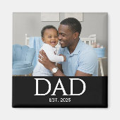 Dad Established Photo Gift Magnet (Voorkant)