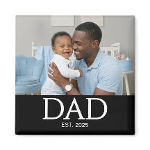 Dad Established Photo Gift Magnet