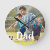 Dad Established Photo Gift  Ronde Klok (Voorkant)