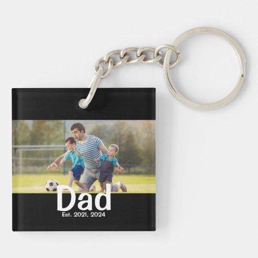 Dad Established Photo Gift  Sleutelhanger (Achterkant)