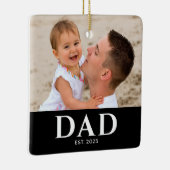 Dad Established Photo Keepsake Keramisch Ornament (Rechts)