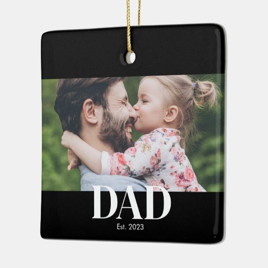  Dad Established Photo Keramisch Ornament (Links)