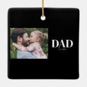  Dad Established Photo Keramisch Ornament (Achterkant)
