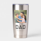 Dad Established Photo Modern Typography New Dad Geïsoleerde Drinkbeker (Achterkant)