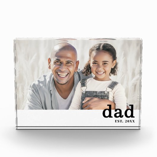 Dad Established Photo Simple Father Picture Block Fotoblokken (Voorkant)