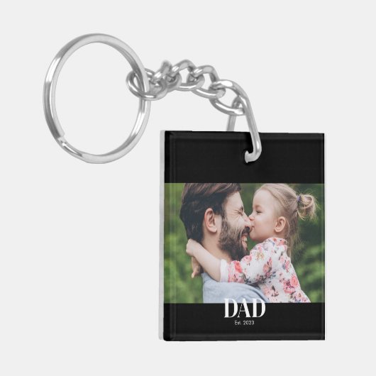  Dad Established Photo Sleutelhanger (Voorkant Links)