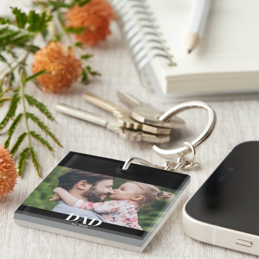 Dad Established Photo Sleutelhanger (Voorkant Rechts)