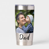 Dad Established Script Black 2 Photo Geïsoleerde Drinkbeker (Achterkant)